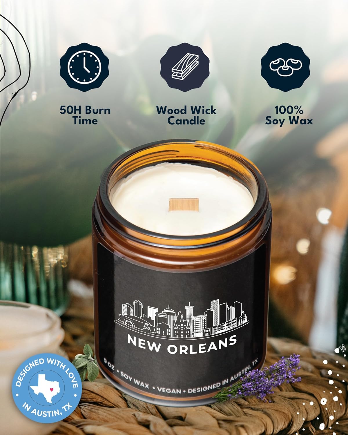 New Orleans Candle, Best of New Orleans Gifts for Men & Women, Thoughtful City Themed Gifts, Unique Souvenir Gift Ideas for Moving Away, Home Sick, Birthday, Christmas, New Home, Gift-Ready - Image 2