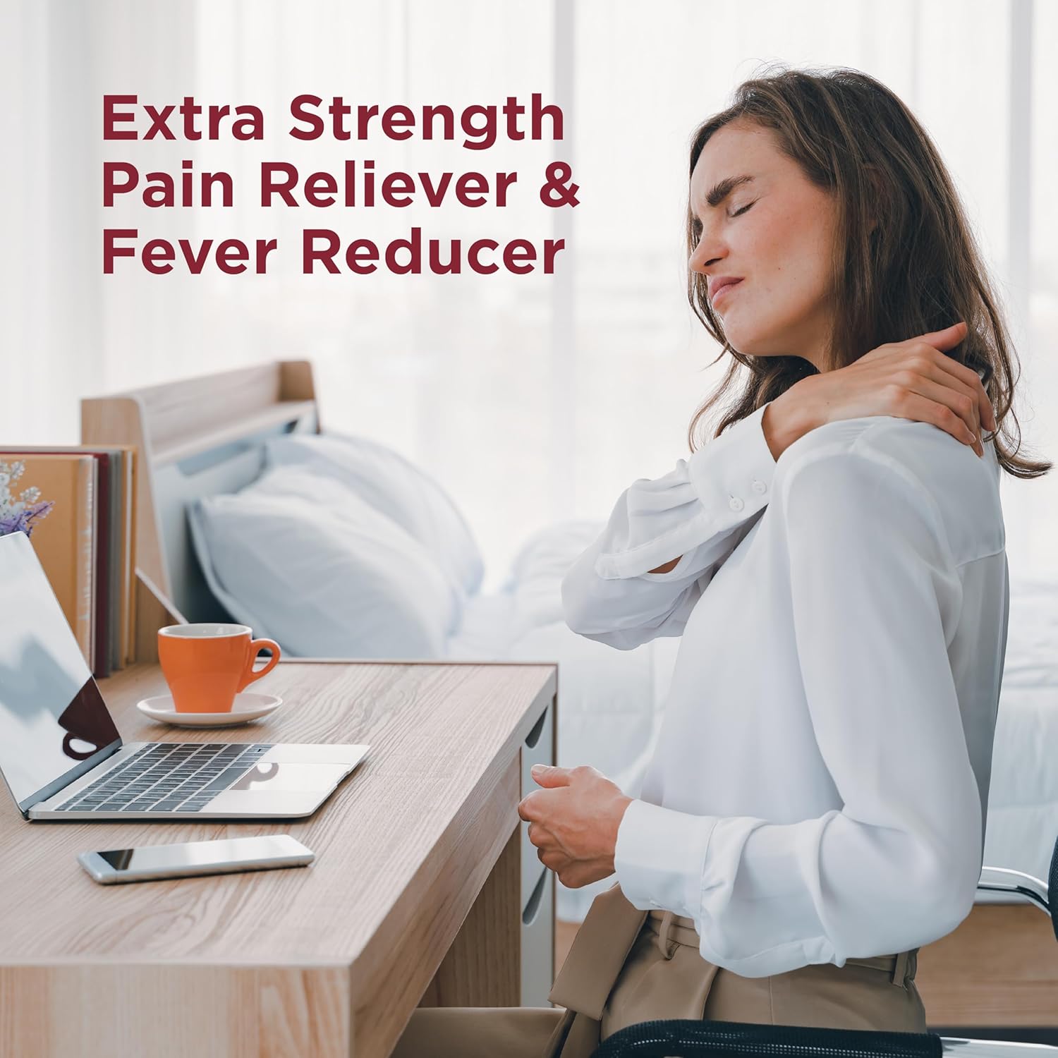 Amazon Basic Care Extra Strength Pain Relief, Acetaminophen Caplets, 500 mg, Pain Reliever/Fever Reducer, 100 Count - Image 5