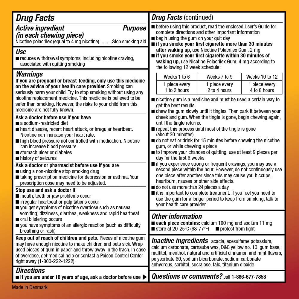 Amazon Basic Care Nicotine Polacrilex Coated Gum 4 mg (nicotine), Cinnamon Flavor, Stop Smoking Aid, Quit Smoking, Reduces Nicotine Cravings, 160 Count - Image 5