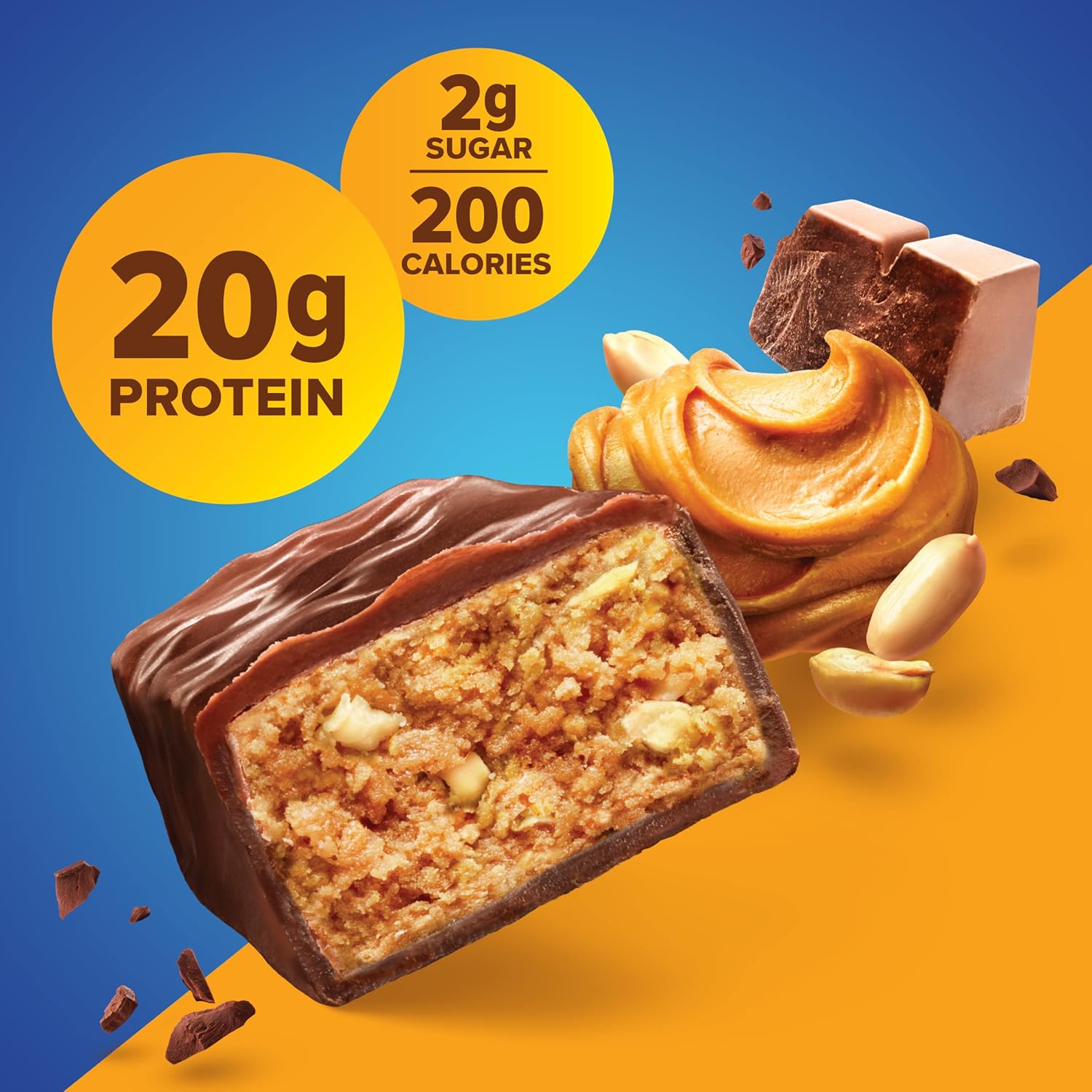 Pure Protein Chocolate Peanut Butter Protein Bars – 20g Protein, 3g Sugar, 190 Calories (12 count) Low Sugar* High Protein Snack - Gluten Free - Perfect for a Healthy Snack - Image 4