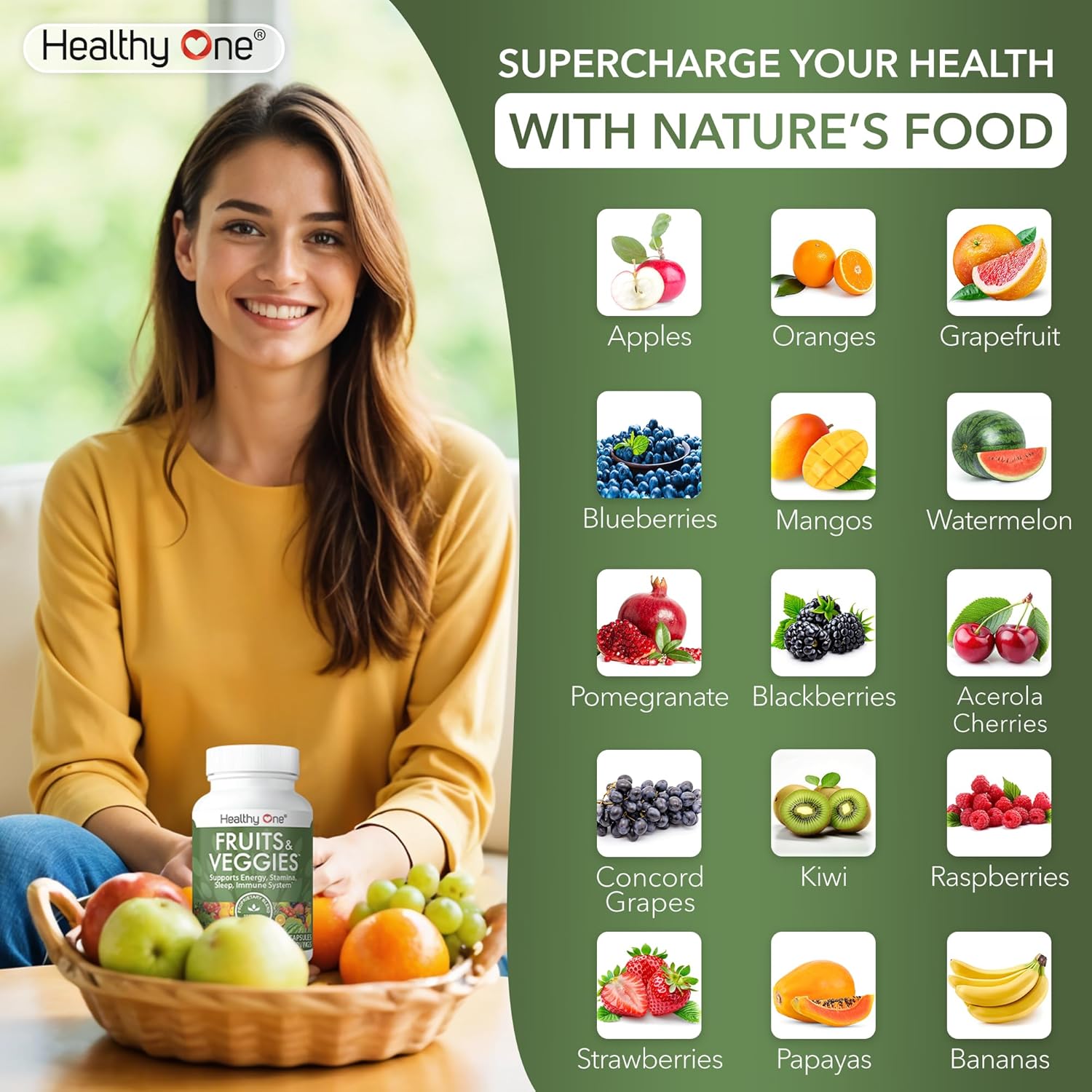 Fruits & Veggies Formula - 27 Premium Whole Foods - Organic Ingredients - Equals 3 Servings of Fruits & Vegetables - Improve Energy, Focus & Immune Function - Fiber - Antioxidants - 150ct (75 Serv) - Image 3
