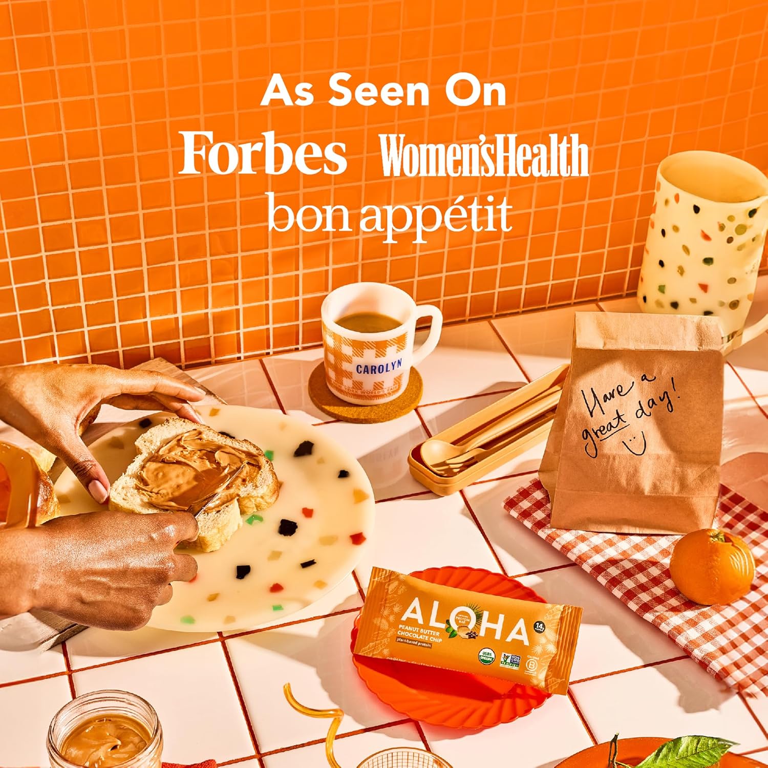 ALOHA Organic Plant Based Protein Bars |Peanut Butter Chocolate Chip | 1.98 Oz (Pack of 12) | Vegan, Low Sugar, Gluten Free, Paleo, Low Carb, Non-GMO, Stevia Free, Soy Free, No Sugar Alcohols - Image 4