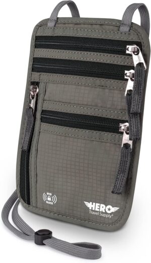 HERO Neck Wallet, RFID Blocking Pas...