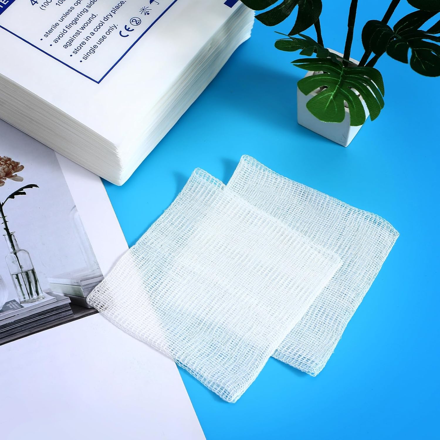 50Pcs 10X10Cm Cotton Highly Absorbent Breathable Bandaging Supplies for Care Emergency First Aid Medical Use - Image 5