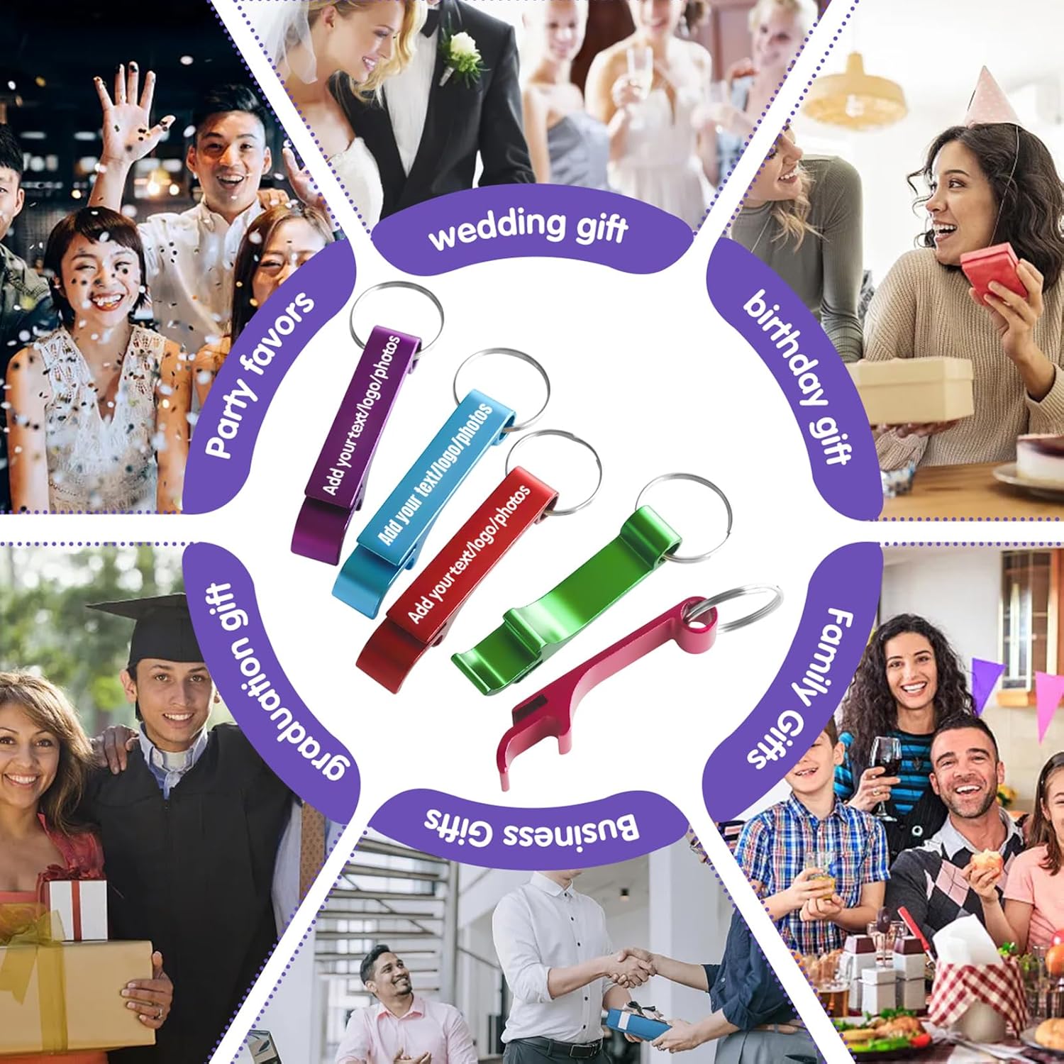 100pcs Personalized Bottle Opener - Custom Bottle Opener Keychain for Wedding, Anniversary, party,Support for Customized Logos. - Image 7