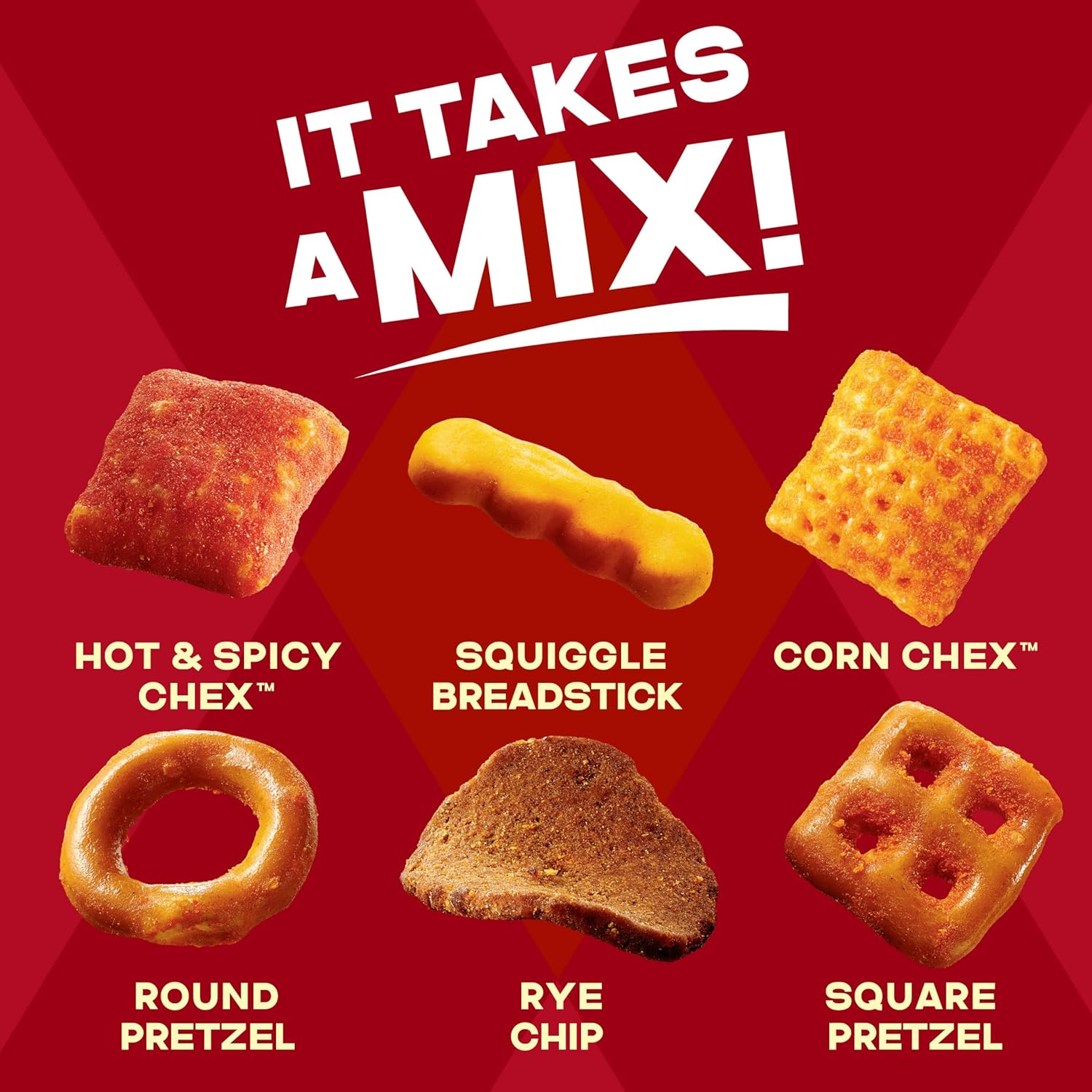 Chex Mix Hot and Spicy Savory Snack Mix, Family Size, Snack Bag, 13.5 oz - Image 5