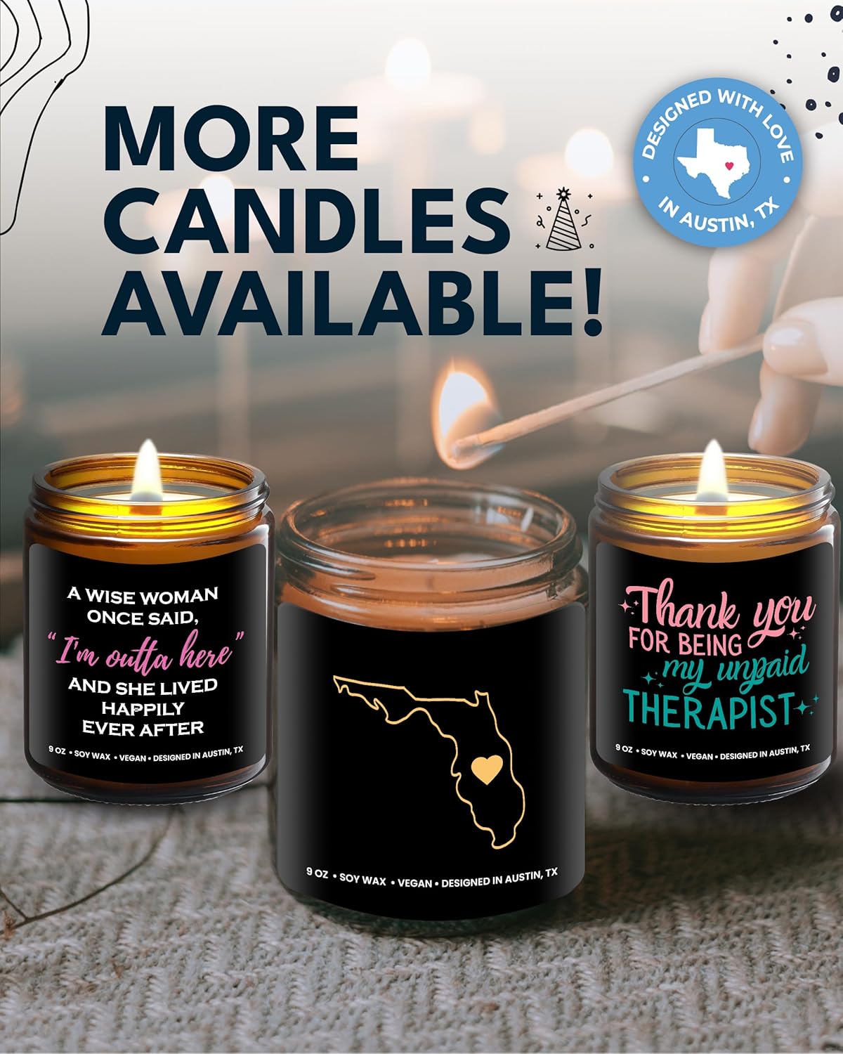 Florida Candle, Unique Florida Themed Gifts for Men and Women, Best State Souvenir Gifts for Moving Away, Thoughtful Home Sick Presents, Ideal for Birthday, Christmas, Graduation, Gift Ready - Image 6
