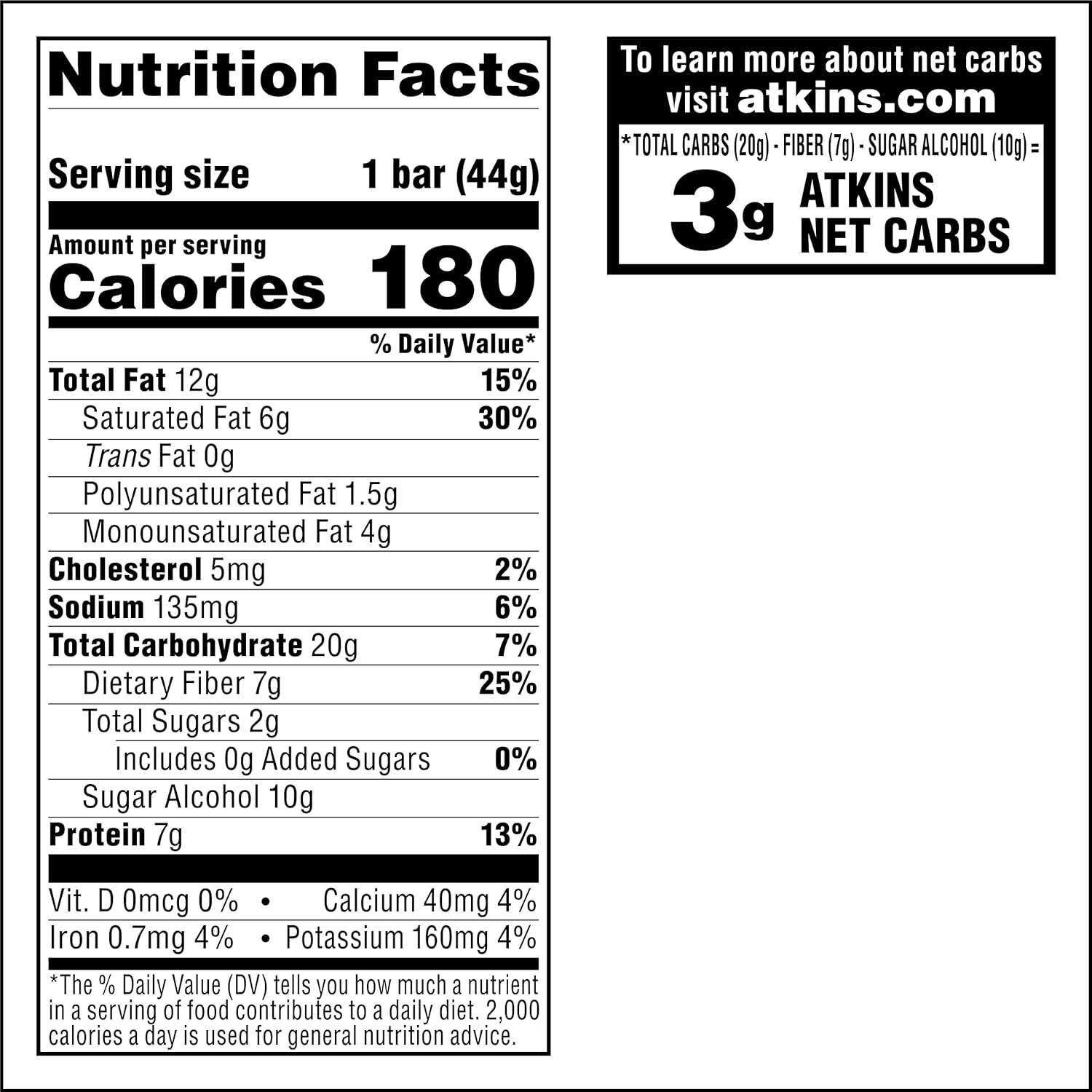 Atkins Caramel Chocolate Nut Roll Snack Bar, Protein Snack , 7g Protein, 2g Sugar, High Fiber Snack, 16 Count - Image 2