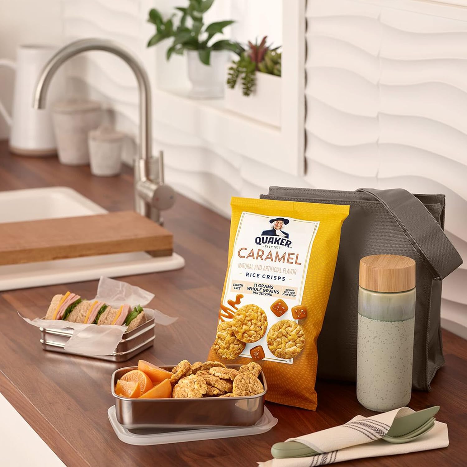 Quaker Rice Crisps, Gluten Free, 4 Flavor Sweet and Savory Variety Mix, Single Serve, 30 count - Image 5