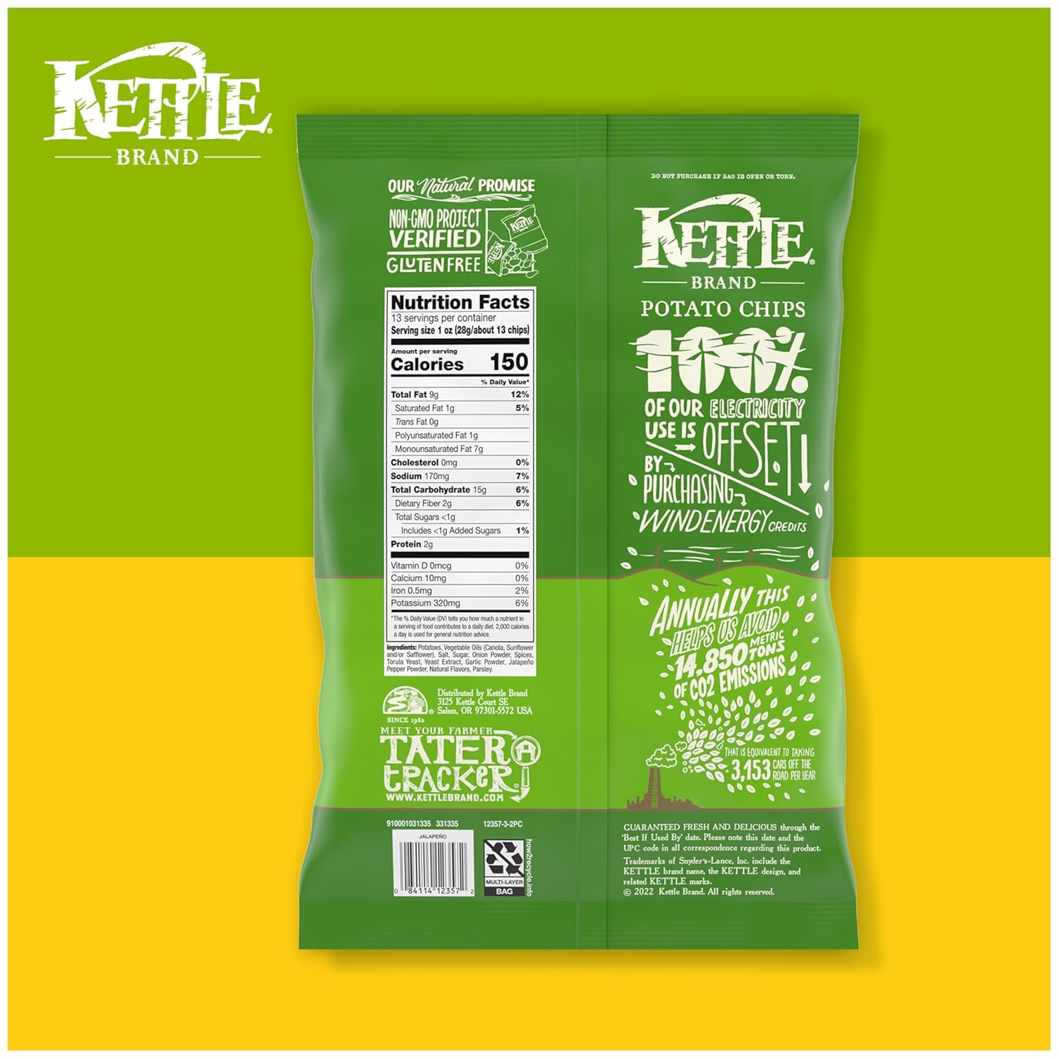 Kettle Brand Potato Chips, Jalapeno Kettle Chips, Party Size, 13 Oz - Image 6