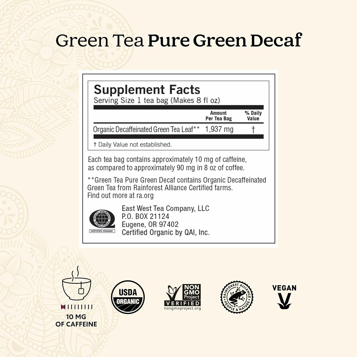 Yogi Tea - Green Tea Pure Green Decaf (6 Pack) - Supports Vitality - 96 Tea Bags - Image 2