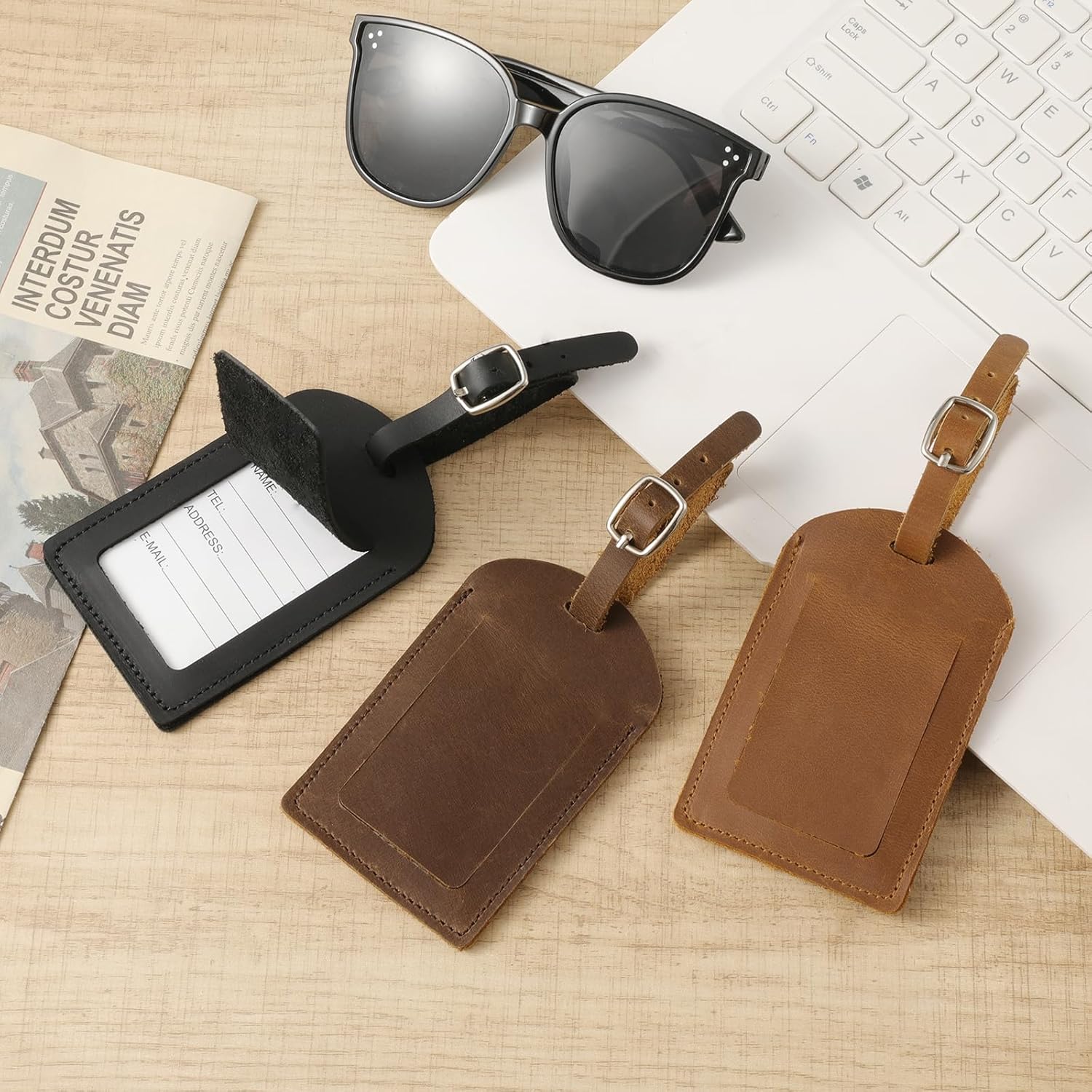 Ringsun Genuine Leather Luggage Tag for Suitcases ID Tags Bag Tags for Luggage (2 Pack) - Image 6