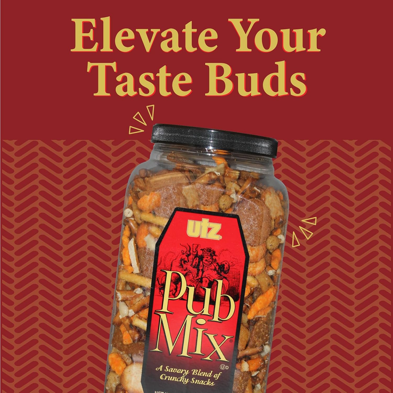 Utz Pub Mix, 42 Oz. Barrel, Savory Snack Mix with a Blend of Crunchy Flavors for a Tasty Party Snack, Resealable Container, Trans-Fat Free and Kosher Certified - Image 4