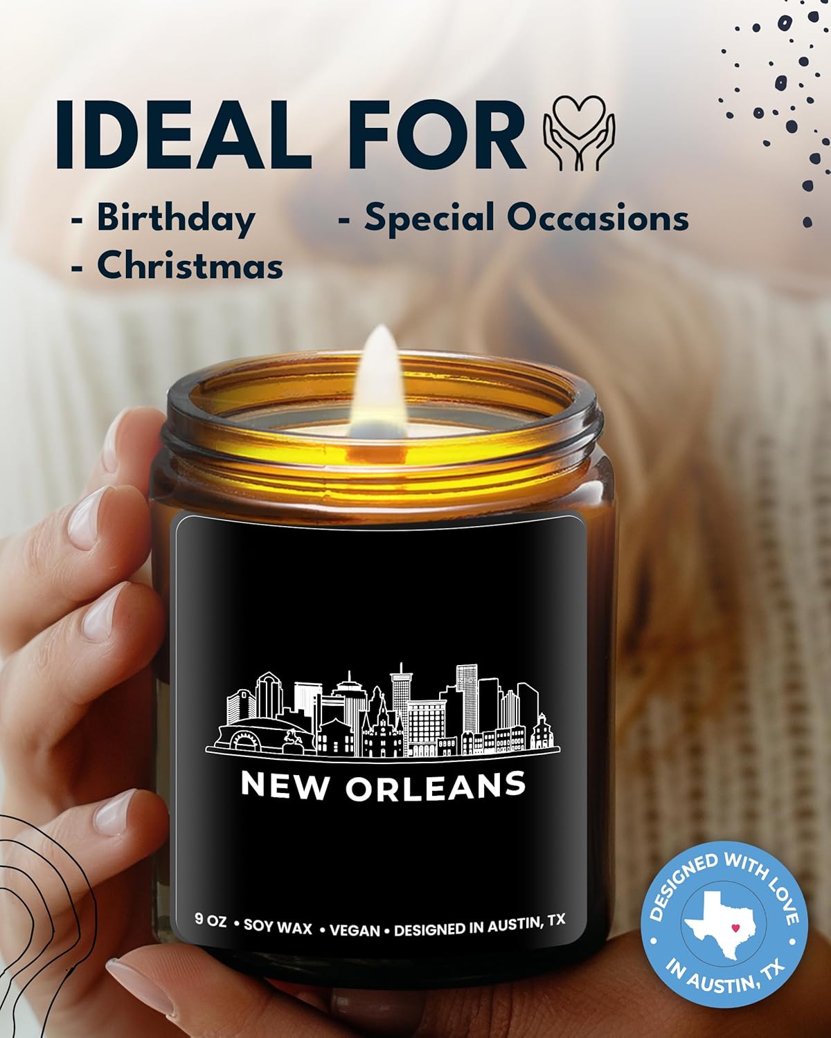 New Orleans Candle, Best of New Orleans Gifts for Men & Women, Thoughtful City Themed Gifts, Unique Souvenir Gift Ideas for Moving Away, Home Sick, Birthday, Christmas, New Home, Gift-Ready - Image 3