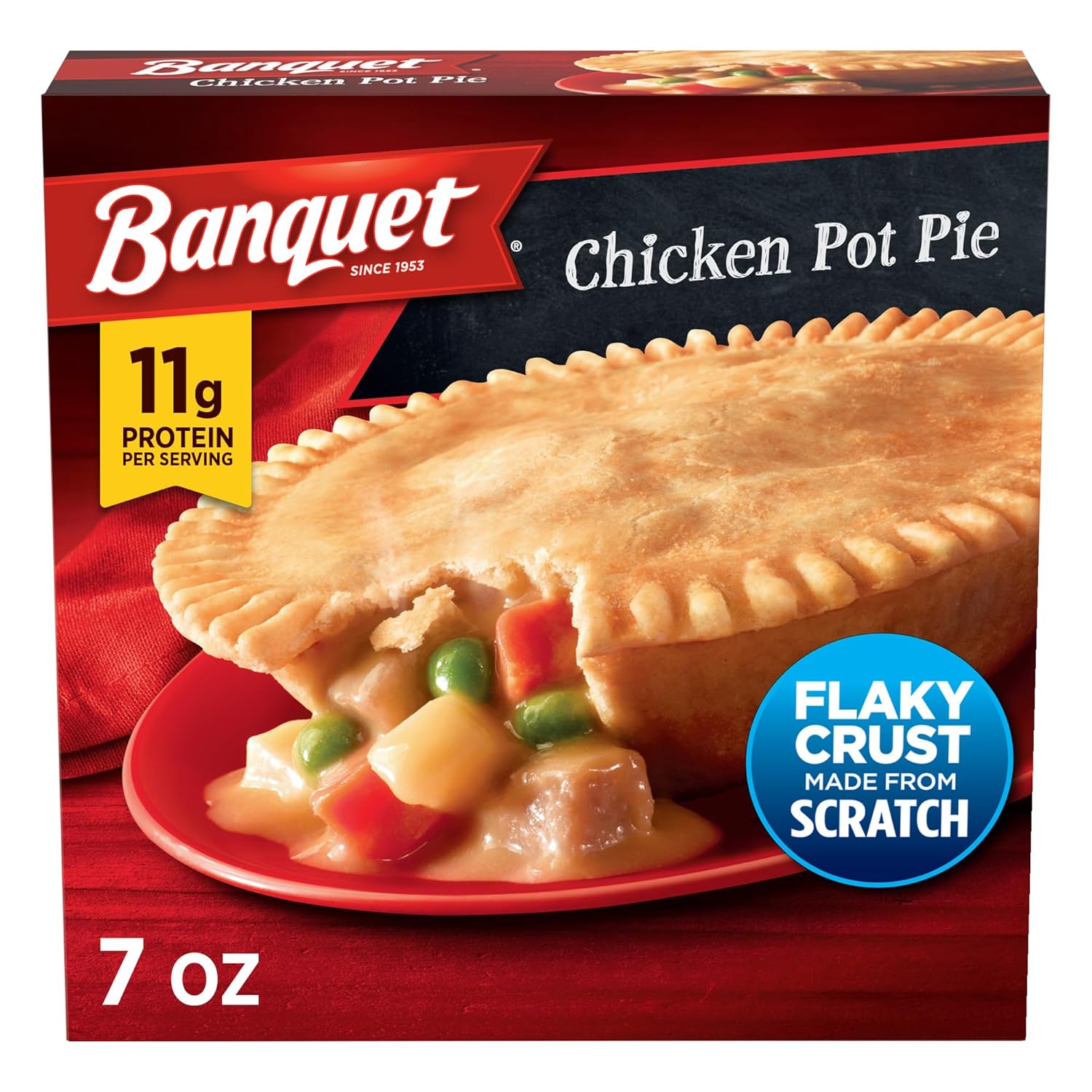 Banquet Frozen Pot Pie Dinner, Chicken, 7 Ounce