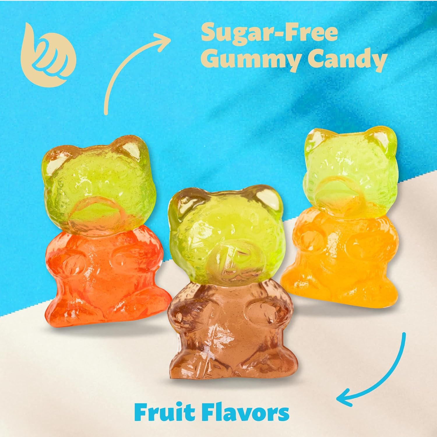 Sugar-Free Gummi Bears | 1 Pound Pack | 3D Chewy Gummy Candy | Assorted Fruit Flavors - Image 4