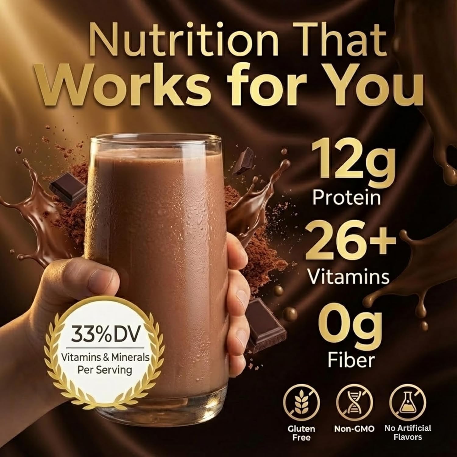 HMR 120 Chocolate Shake Meal Replacement Powder | Chocolate Shake Mix to Support Healthy Weight Loss | 12g of Protein | Nutritional Drink | Low Calorie Food | 12 Servings - Image 3