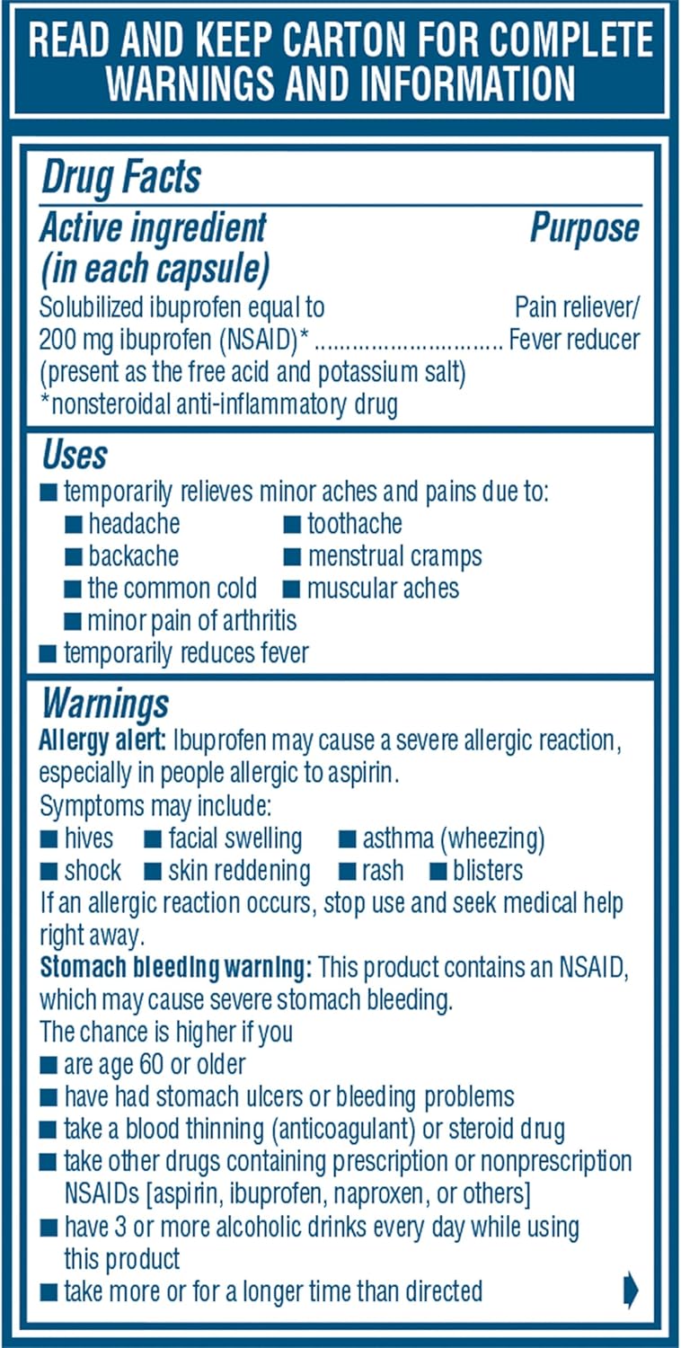 Advil Liqui-Gels Pain Reliever And Fever Reducer, Pain Medicine For Adults With Ibuprofen 200mg For Headache, Backache, Menstrual Pain And Joint Pain Relief - 40 Liquid Filled Capsules - Image 16