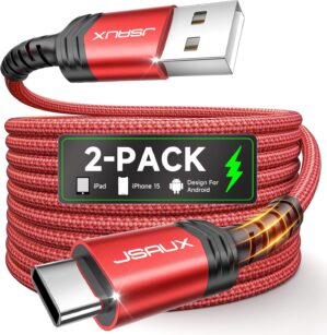 JSAUX USB C Cable [2-Pack 6.6ft], U...