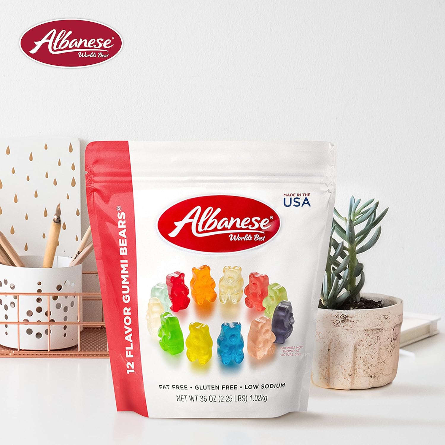Albanese World's Best 12 Flavor Gummi Bears, 36oz Bag of Candy, Soft & Chewy Candy Snacks, Fruity Flavor Assortment - Image 7
