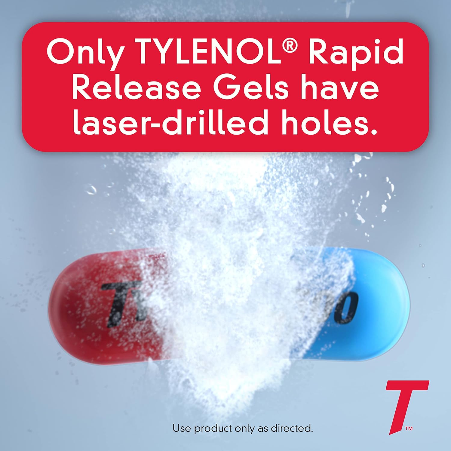 Tylenol Extra Strength Acetaminophen Rapid Release Gels, Pain Reliever & Fever Reducer, Gelcaps with Laser-Drilled Holes for Fast Release, Gentle on Stomach, 500 mg Per Gelcap, 100 Count OTC Medicine - Image 4