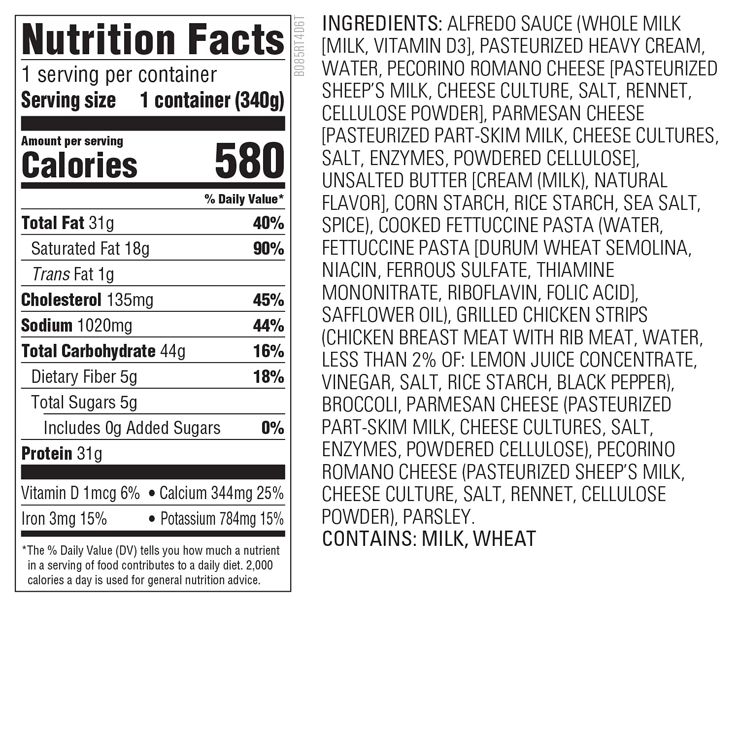 Amazon Kitchen, Chicken Fettuccine Alfredo With Broccoli, Single Serve Meal, 12 Oz - Image 3