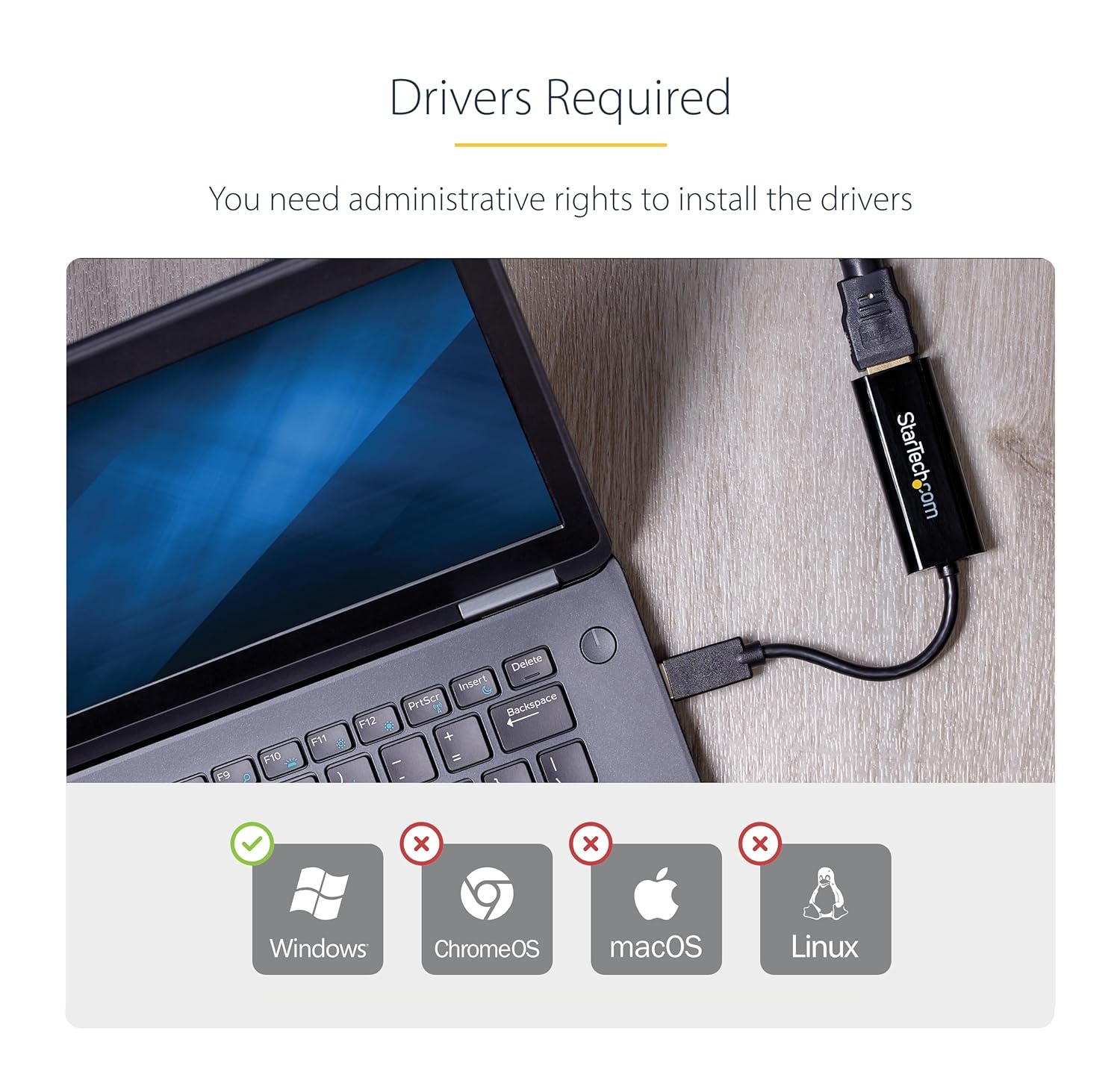 StarTech USB 3.0 to HDMI Adapter, USB-A to HDMI Display Converter, 1080P 60Hz Full HD Video Graphics Adapter, Driver Required, USB Monitor Extender for Windows PC (USB32HDES) - Image 4