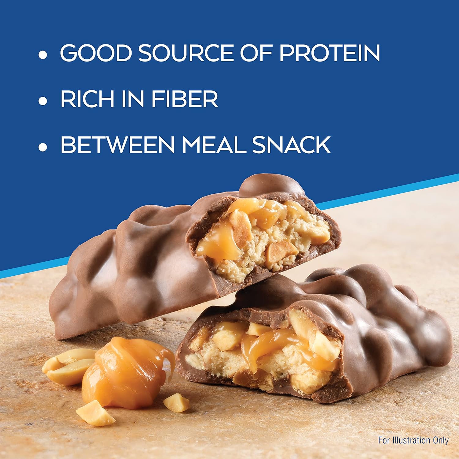 Atkins Caramel Chocolate Nut Roll Snack Bar, Protein Snack , 7g Protein, 2g Sugar, High Fiber Snack, 16 Count - Image 5