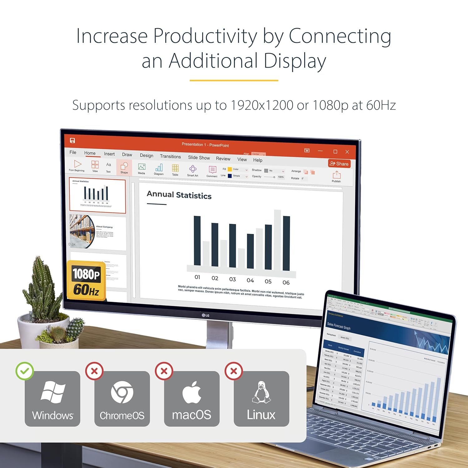 StarTech USB 3.0 to HDMI Adapter, USB-A to HDMI Display Converter, 1080P 60Hz Full HD Video Graphics Adapter, Driver Required, USB Monitor Extender for Windows PC (USB32HDES) - Image 2