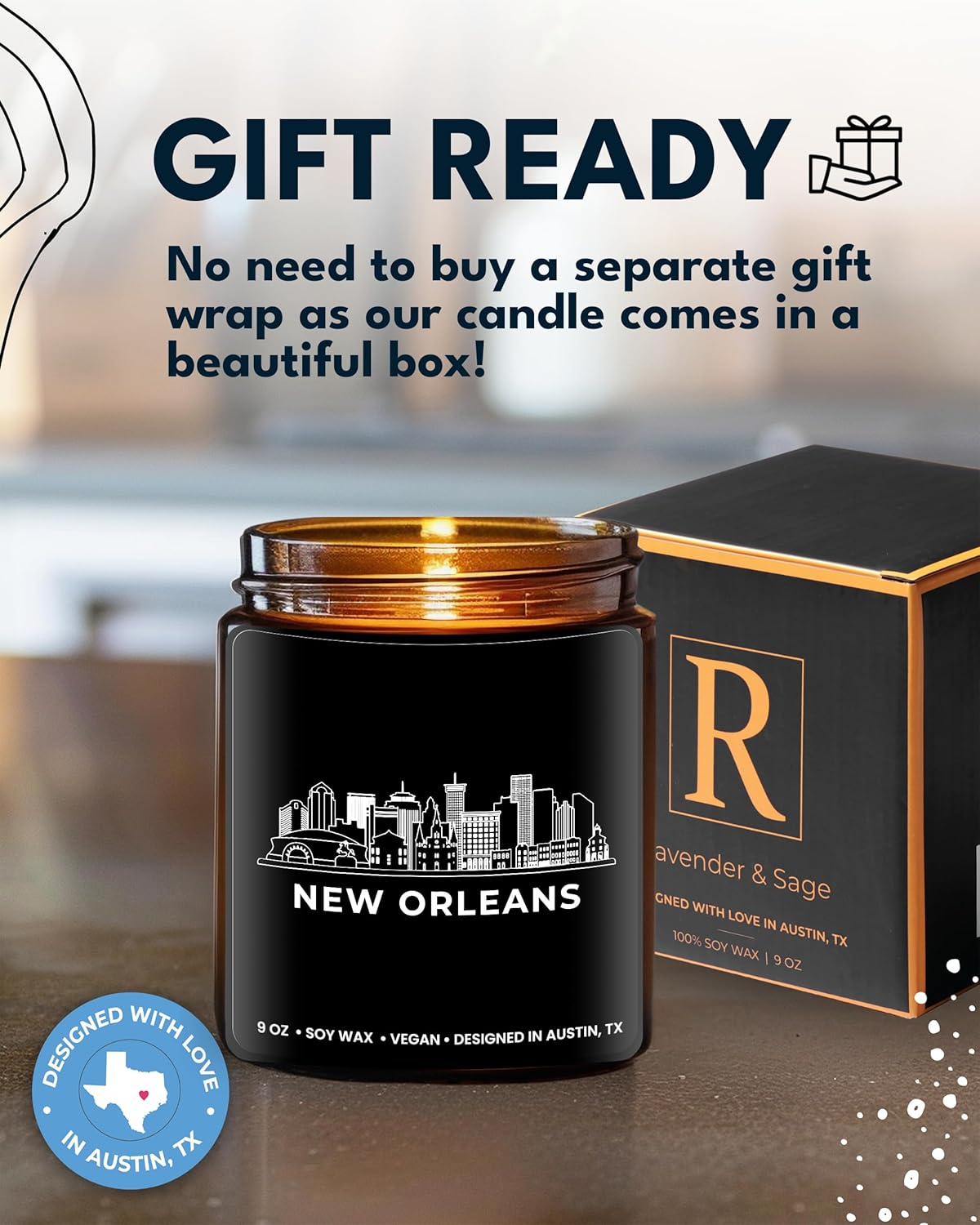 New Orleans Candle, Best of New Orleans Gifts for Men & Women, Thoughtful City Themed Gifts, Unique Souvenir Gift Ideas for Moving Away, Home Sick, Birthday, Christmas, New Home, Gift-Ready - Image 4