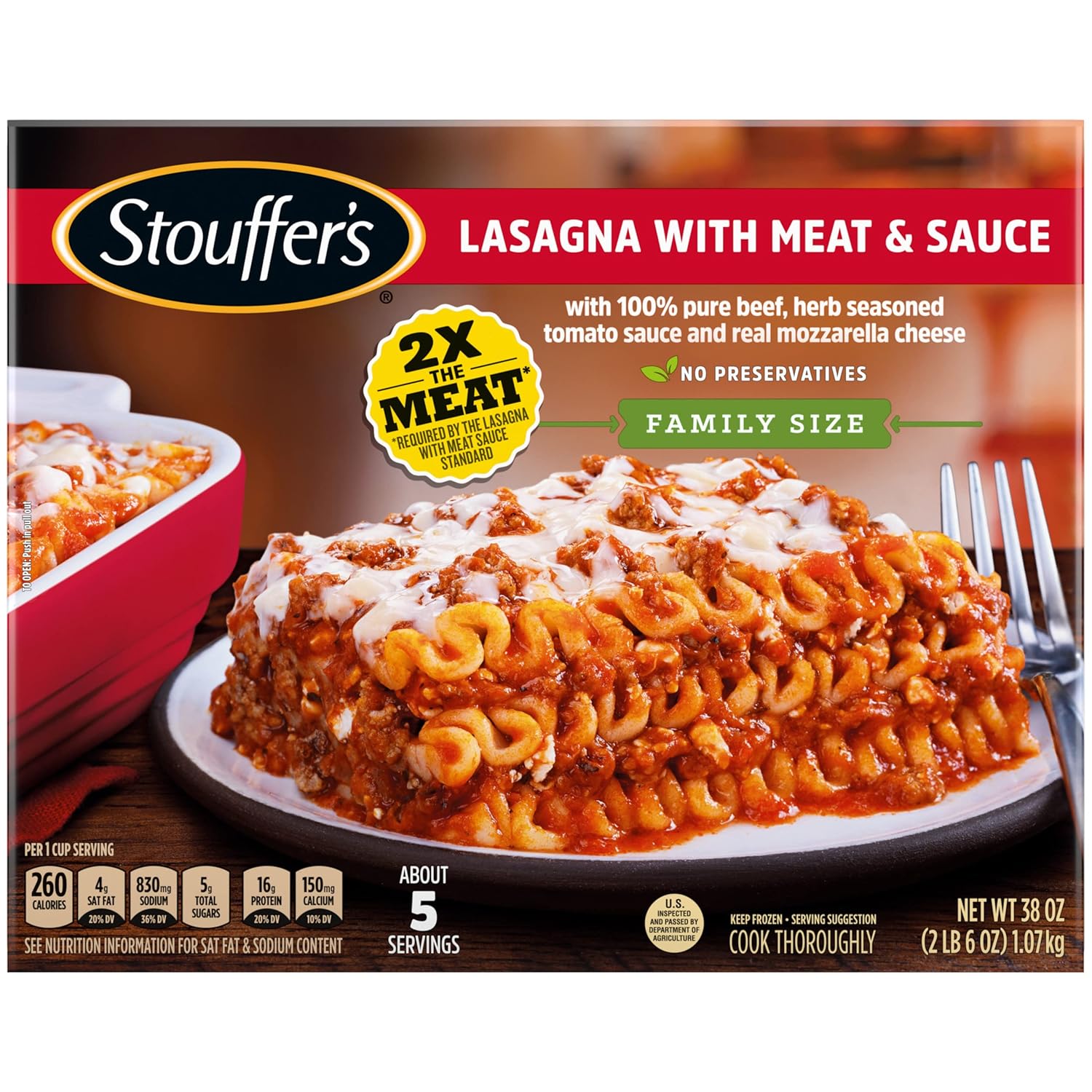 Stouffer’s Classic Lasagna with Meat and Sauce, Family Size, Easy Frozen Dinners, Family Lasagna, Meat Lasagna, Oven Ready Lasagna, Family Frozen Meals - Image 11