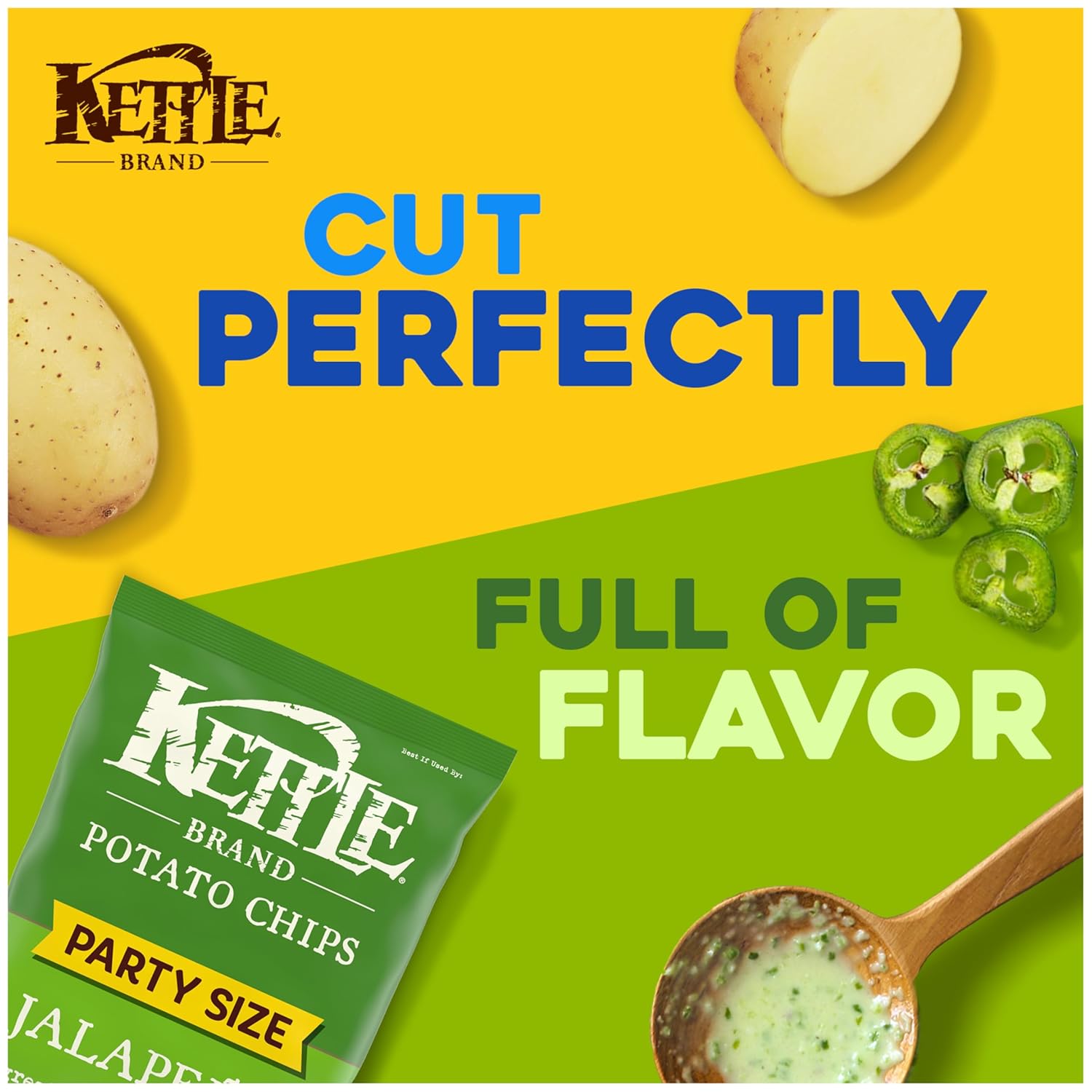 Kettle Brand Potato Chips, Jalapeno Kettle Chips, Party Size, 13 Oz - Image 2