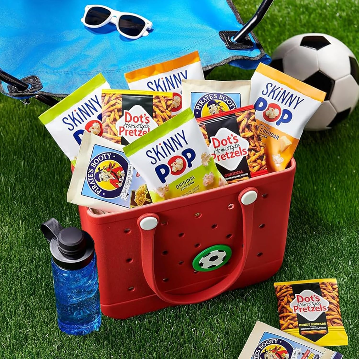 SkinnyPop Family Favorites Variety Pack, SkinnyPop Original and White Cheddar Popcorn, Dot's Original and Honey Mustard Pretzels, Pirate's Booty, On-the-Go Snacks, 0.5oz and 1oz Bags (18 Count) - Image 9