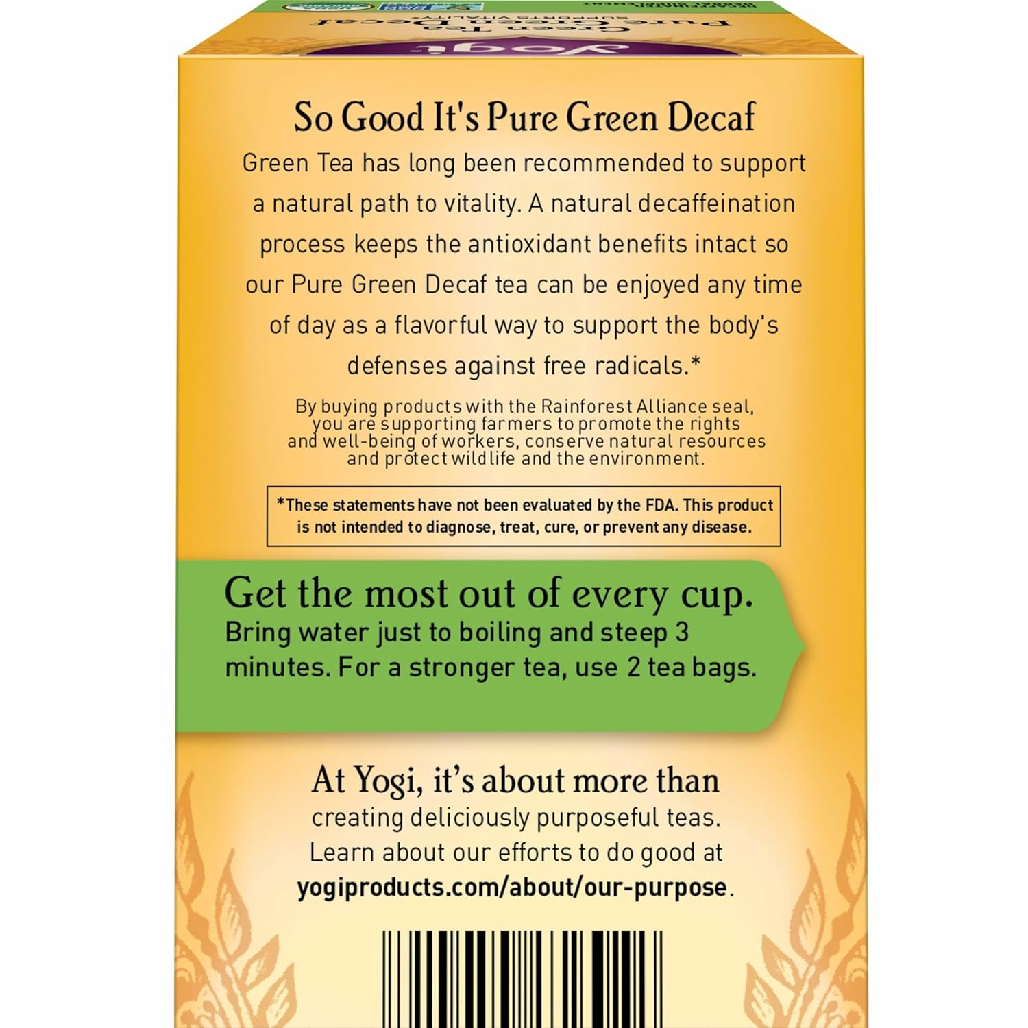 Yogi Tea - Green Tea Pure Green Decaf (6 Pack) - Supports Vitality - 96 Tea Bags - Image 3