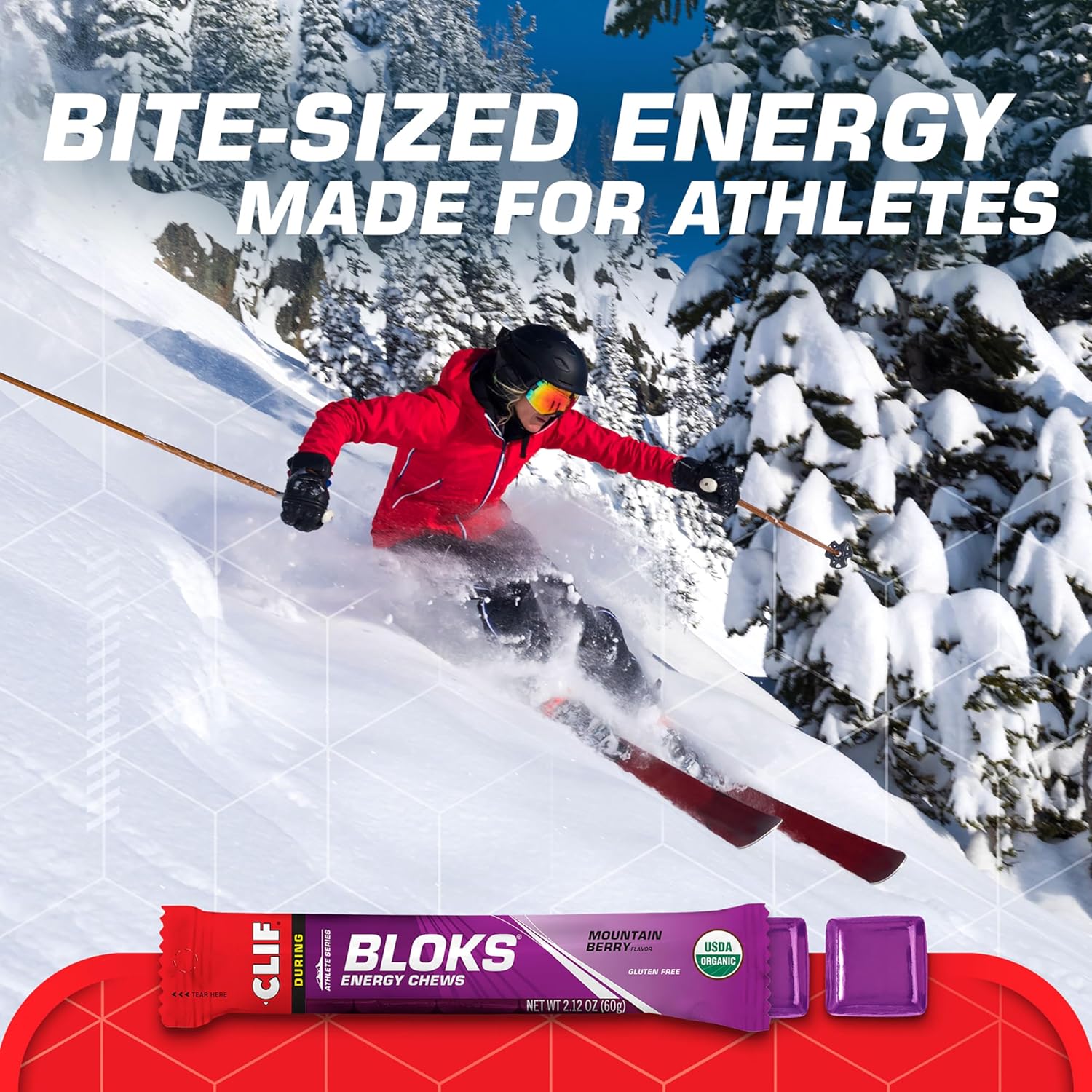 CLIF BLOKS - Mountain Berry Flavor - Energy Chews - Non-GMO - Plant Based - Fast Fuel for Cycling and Running - Quick Carbohydrates and Electrolytes - 2.12 oz. (18 Count) - Image 3