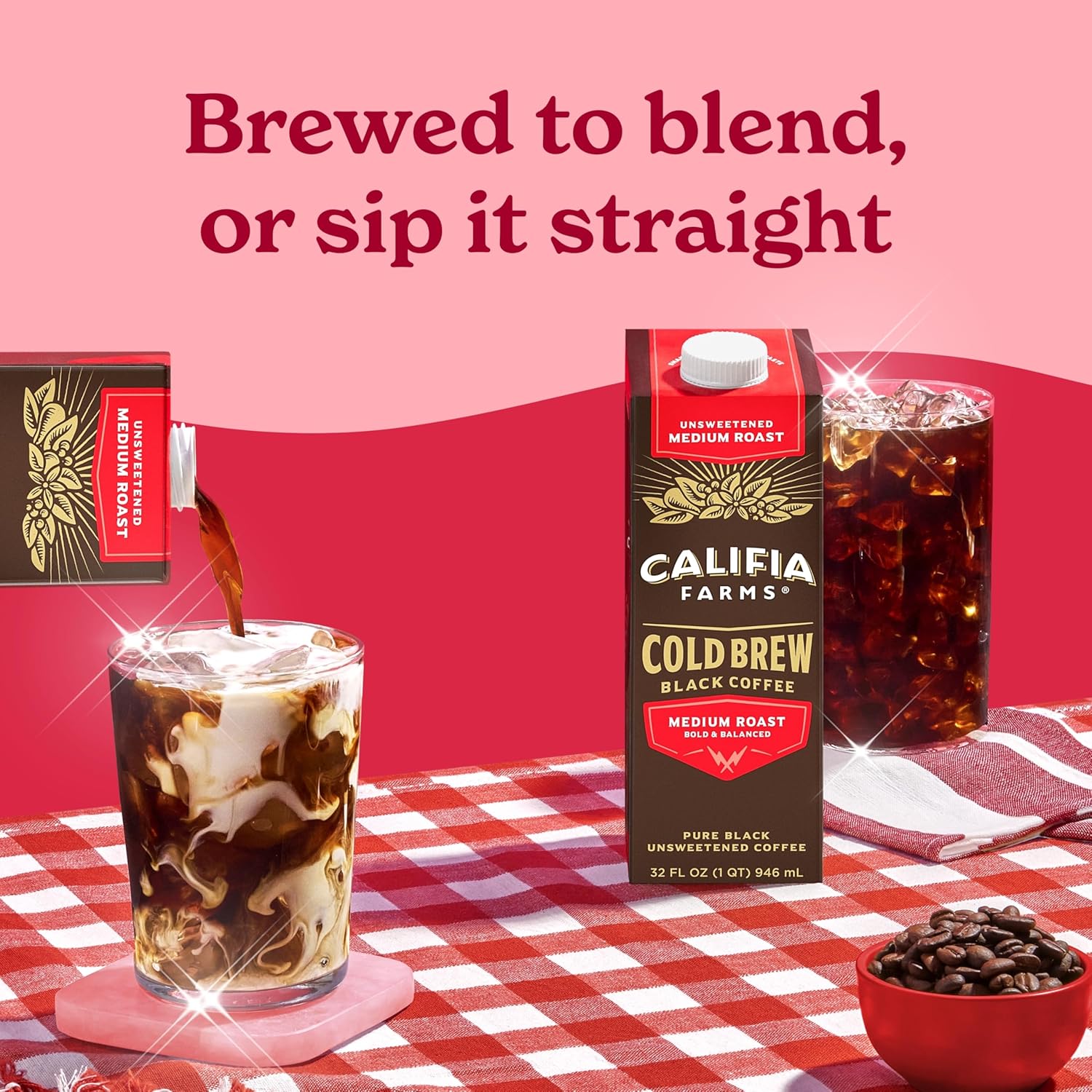 Califia Farms - Pure Black Medium Roast Cold Brew Coffee, 32 Oz (Pack of 6), 100% Arabica, Shelf Stable, Plant Based, Vegan, Gluten Free, Non GMO, Sugar Free, Iced Coffee - Image 5