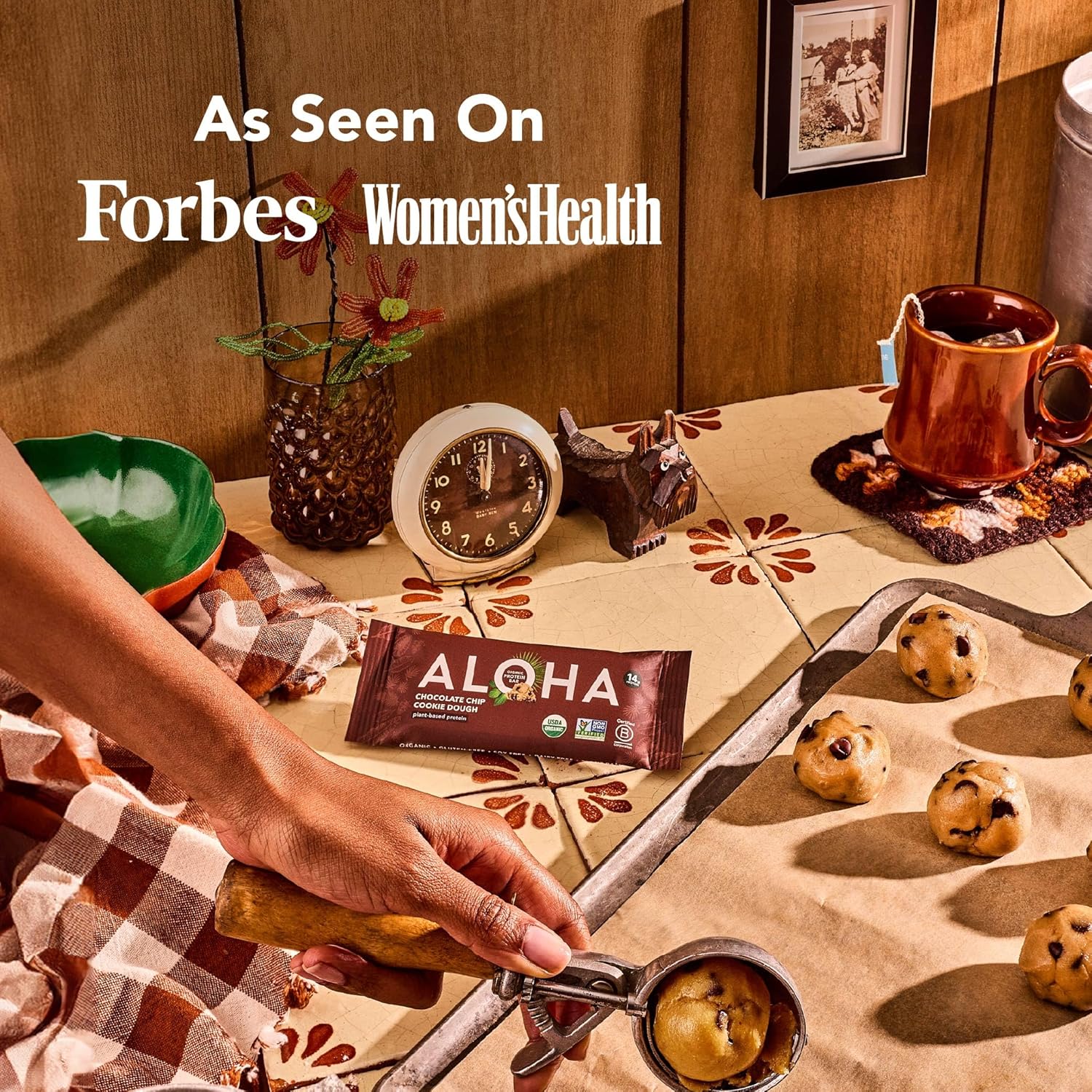 Aloha Organic Plant Based Protein Bars Chocolate Chip Cookie Dough, 1.98 Oz,(Pack of 12) - Image 5