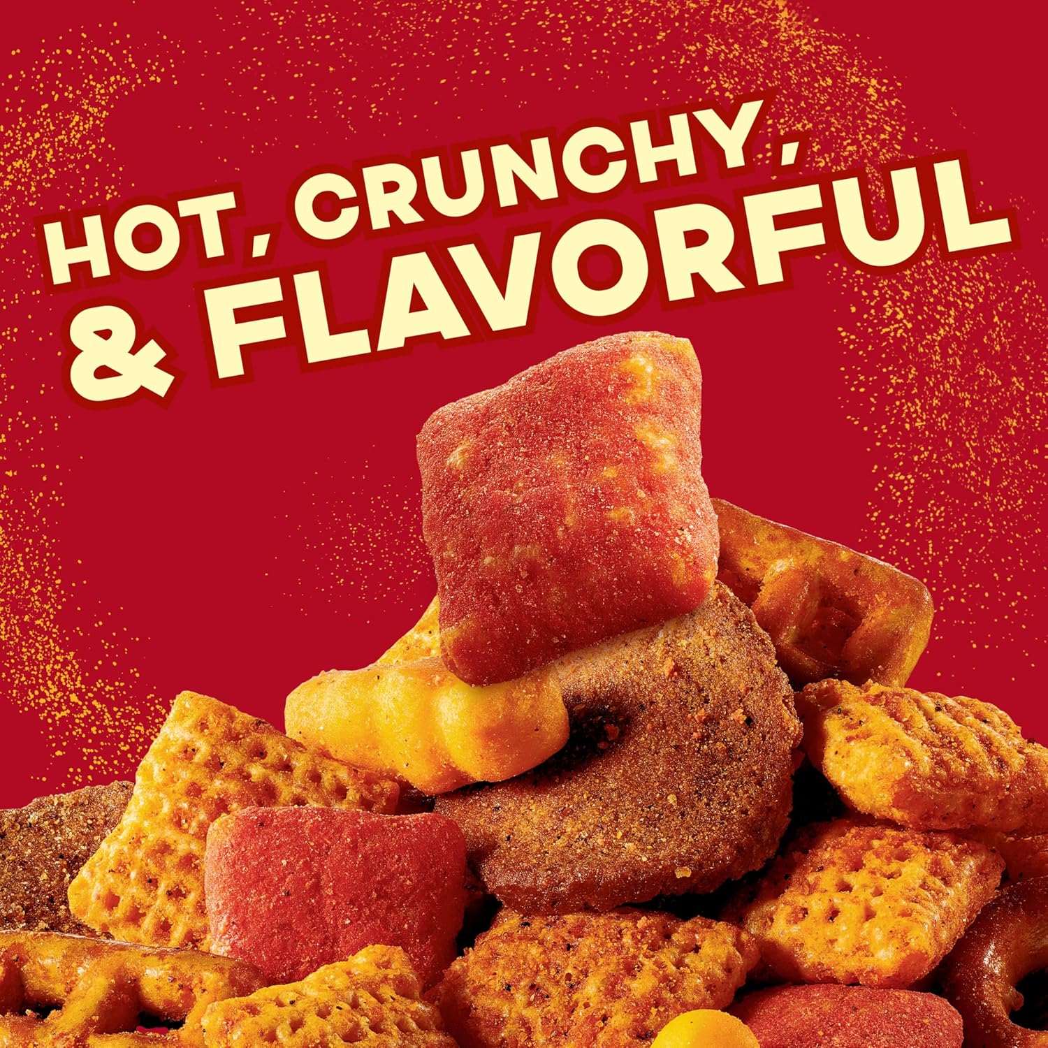 Chex Mix Hot and Spicy Savory Snack Mix, Family Size, Snack Bag, 13.5 oz - Image 4