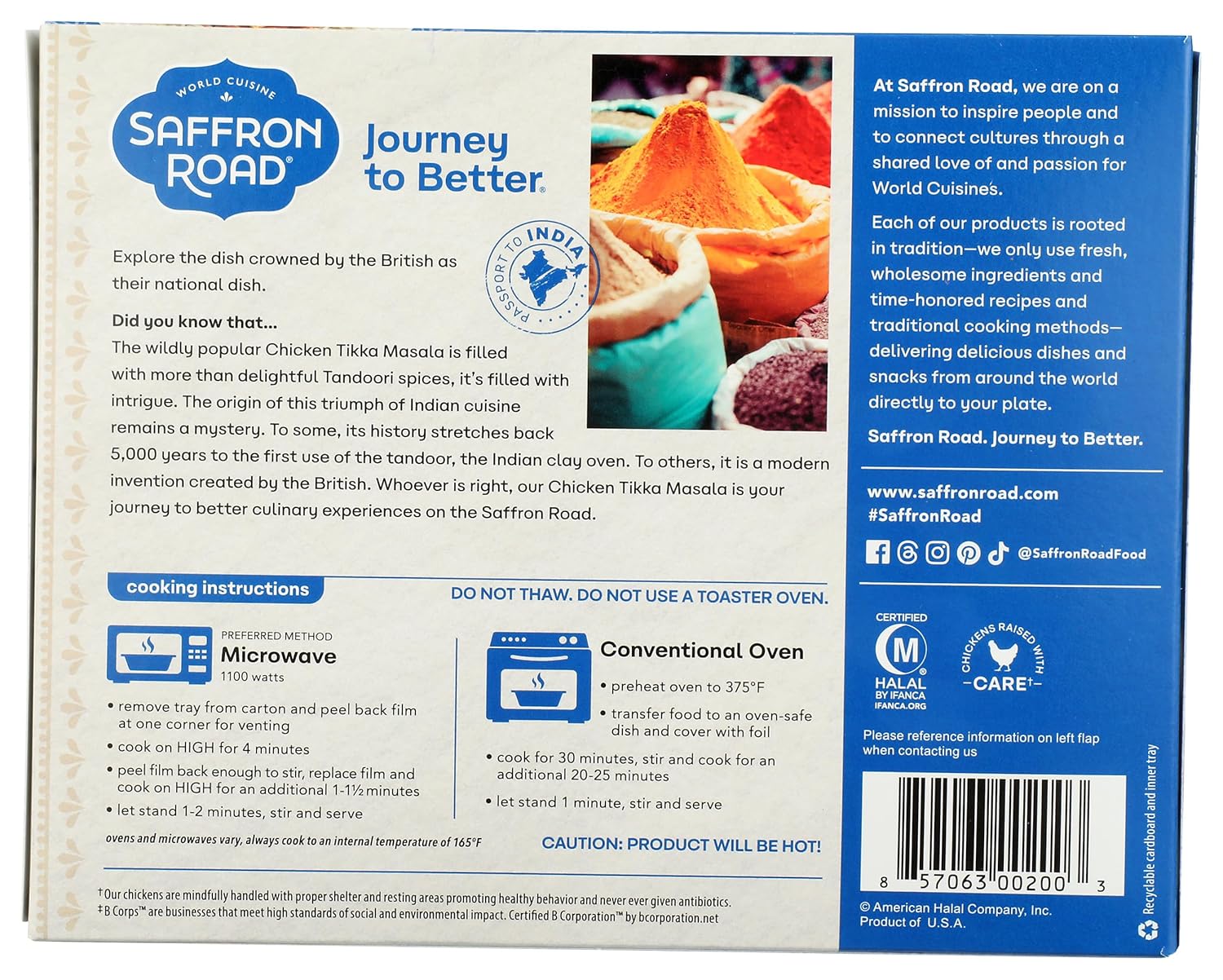 Saffron Road Frozen Chicken Tikka Masala – High Protein, Seed Oil Free, Chickens Raised with No Antibiotics, No Artificial Ingredients, Gluten-Free – 10 Ounce - Image 4