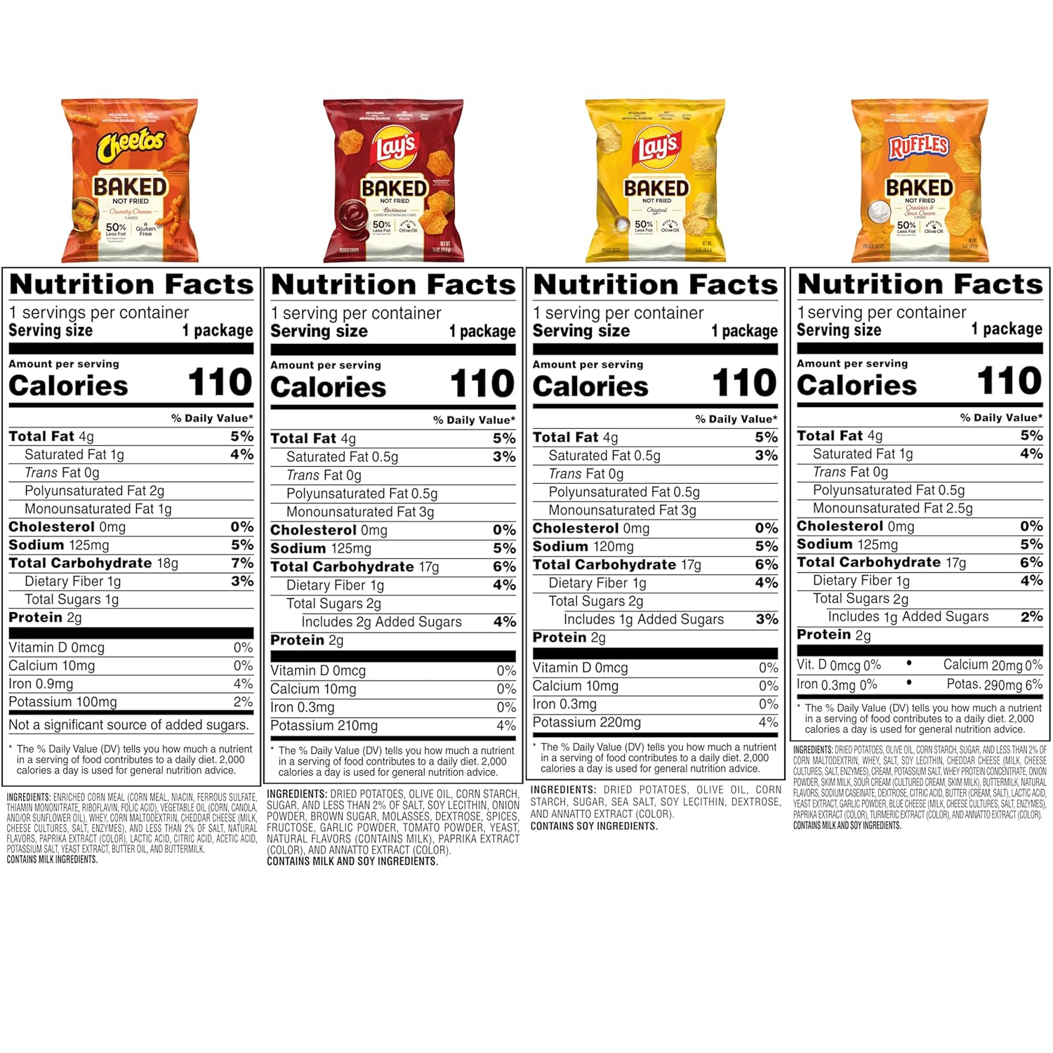 Frito-Lay Baked Variety Pack, 0.875 Ounce Snack Bags (Pack of 21) - Image 2