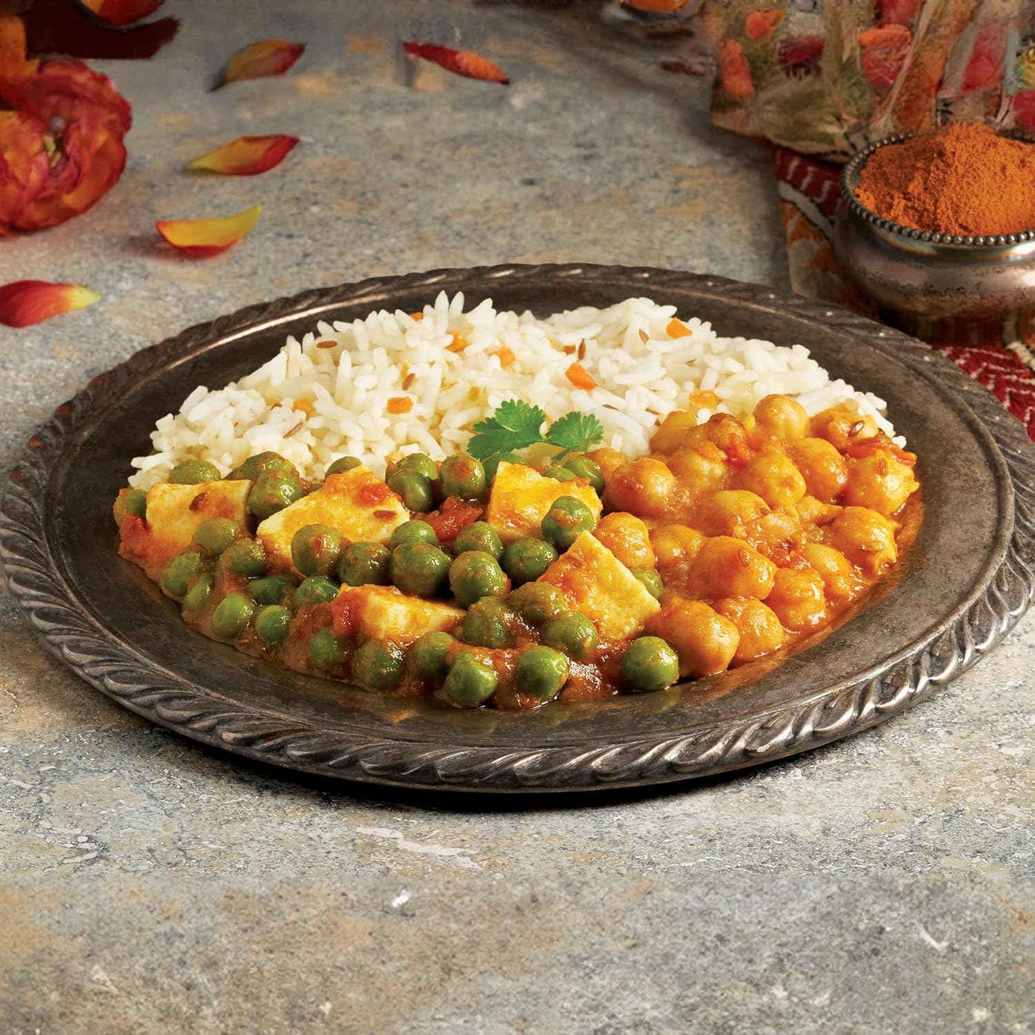 Amy's Frozen Meals, Indian Mattar Paneer, Made with Basmati Rice, Cheese, Organic Tomatoes, Peas & Garbanzo Beans, Gluten Free, 10 oz. - Image 3