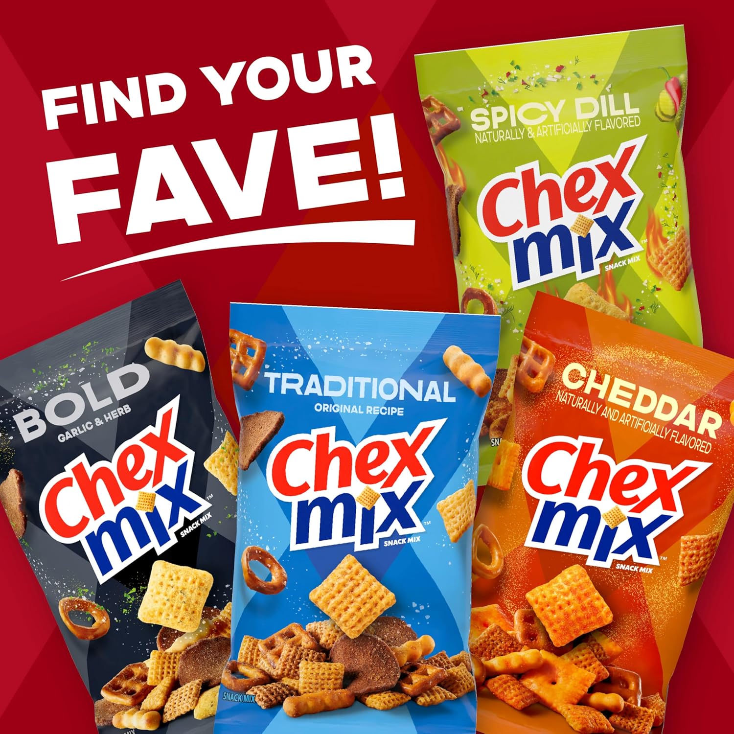 Chex Mix Hot and Spicy Savory Snack Mix, Family Size, Snack Bag, 13.5 oz - Image 8