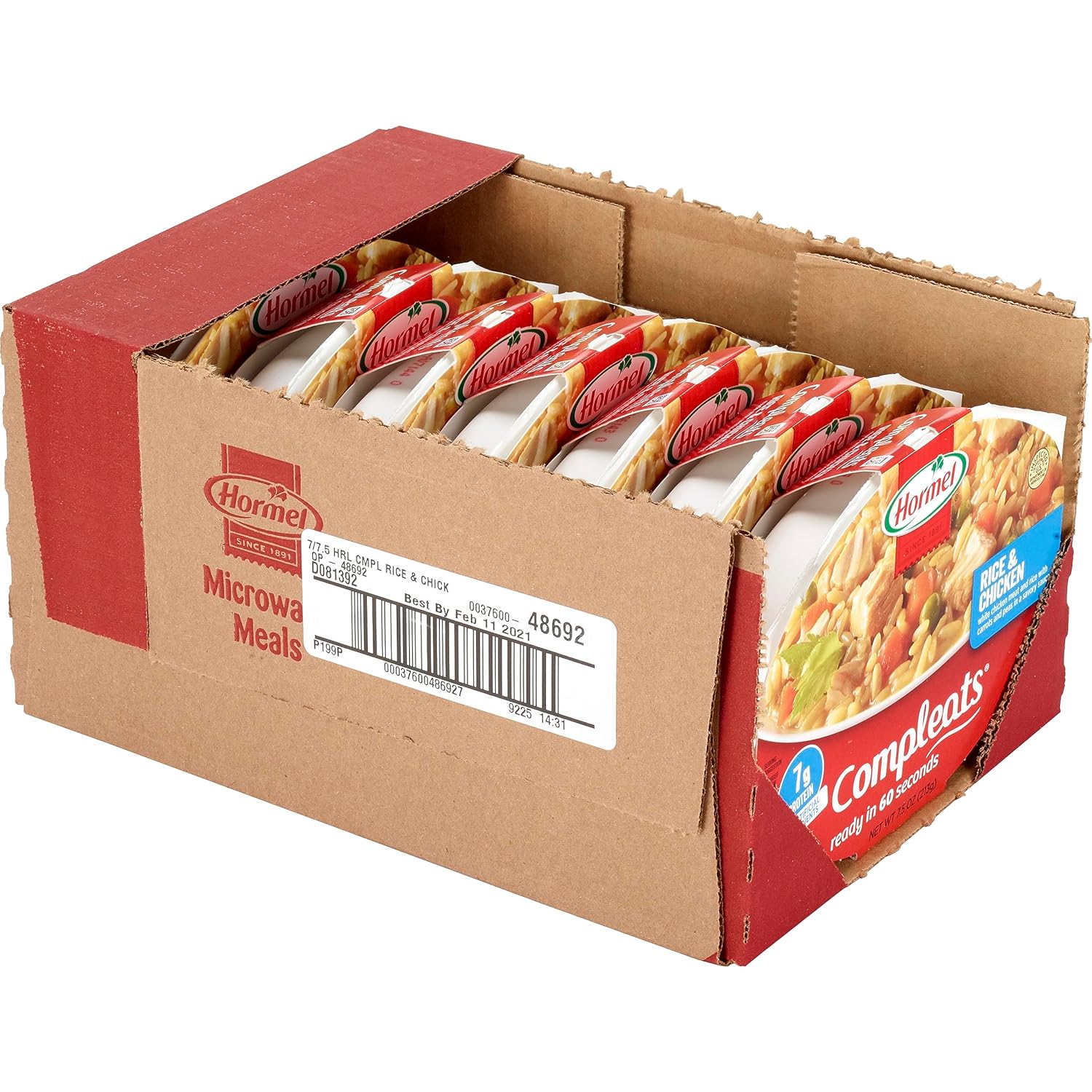 HORMEL COMPLEATS Rice & Chicken Microwave Tray, 7.5 Ounces (Pack of 7) - Image 3