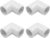 Piutouyar 4 Pcs 1/2″ 90 Degree Right Angle Elbow PVC Pipe Fitting, 2 Way Furniture Grade Pipe Connector PVC Elbow Fitting Pipe Corner Connector for DIY Shelf Garden Support Structure