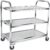 MYOYAY 37.4×19.7×37.4 Inch Stainless Steel Cart Large 3 Tier Kitchen Utility Rolling Cart Service Catering Storage Cart with Locking Wheels Kitchen Cart or Kitchen Hotel Restaurant Cafe Home