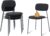 Sidanli Stackable Waiting Room Chairs, Armless Upholstered Guest Chairs Set of 4 with Comfotable Cushion for Conference Reception Break Room Lobby, Black
