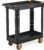 ELAFROS 2-Shelf Heavy Duty Utility Cart – 34.4″ L x 16.7″ W x 38.5″ H Rolling Work Cart with Deep Shelves, 550 lbs Capacity, Industrial Plastic Service Cart for Garage, Warehouse, Shop