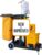 Simpli-Magic Commercial Cleaning Cart with Waste Bag & Lid, Janitorial Utility Cart with 3 Shelves, Mop & Broom Holders, 330 lb Capacity, Yellow/Grey