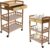Portable Kitchen Island on Wheels, 3-Tier Bamboo Kitchen Serving Cart 165lbs Bearing Coffee Cart Station Tea Cart with Drawer