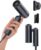 Foldable Hair Dryer for Travel – Global Voltage with Auto-Sensing, 1B Plasma Particles, 200times/s Temp Control, Portable Blow Dryer with Single-Sided Comb, Gray